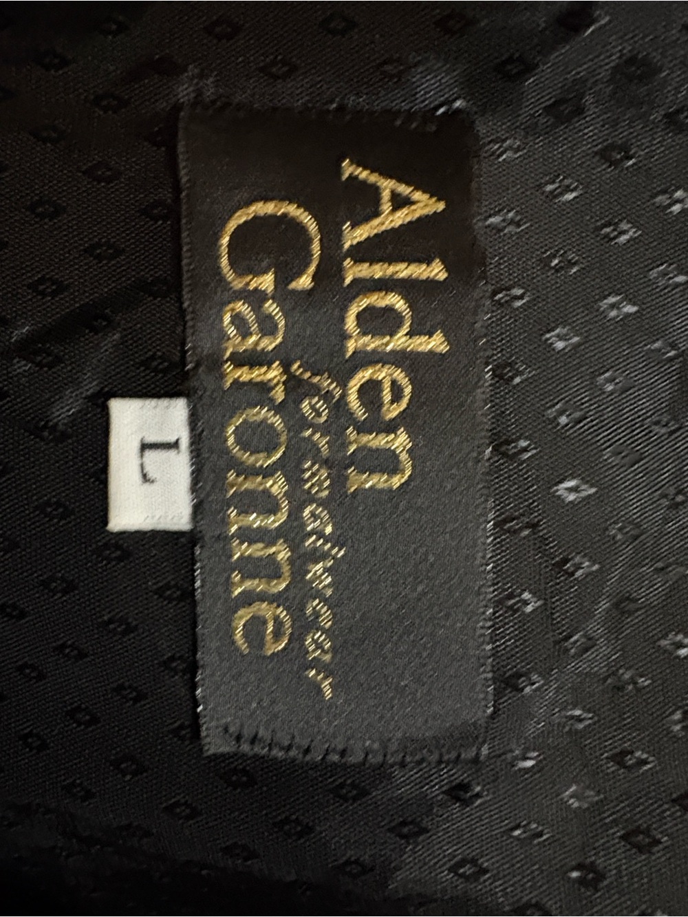 Alden Gamine Black Fabric Label with Gold Embroidered Logo - Picture 3 of 4